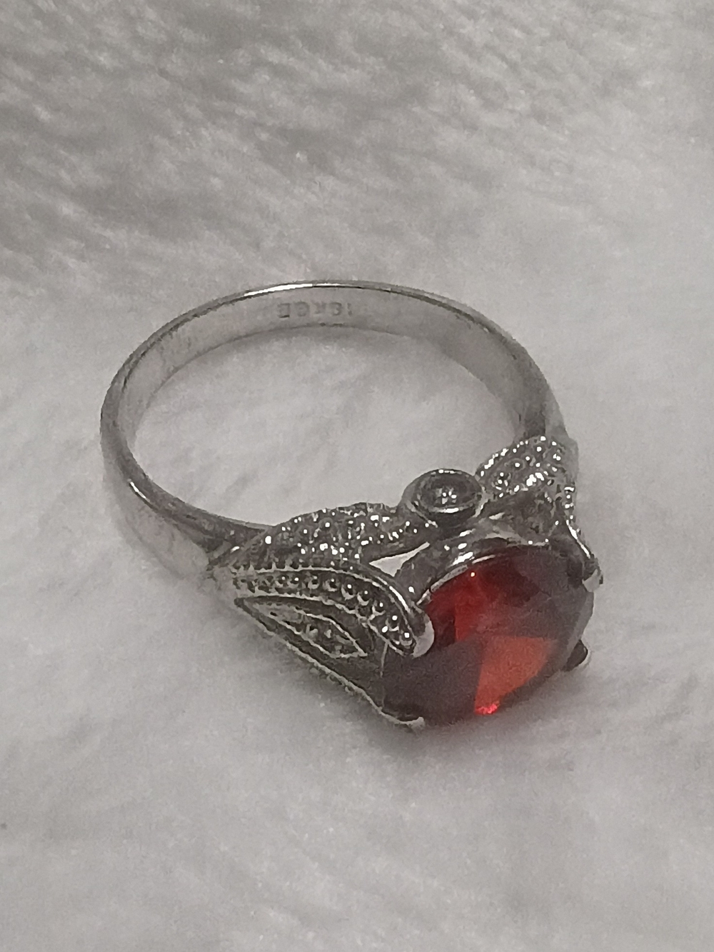 Estate 18kMGE Filigree Ring Size 8
